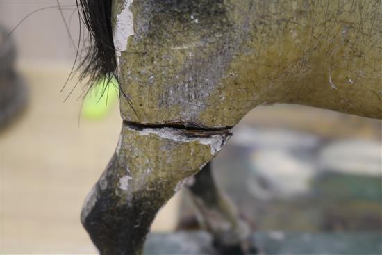 A Victorian painted carved wood pull-along horse